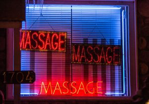 An old style massage parlour sign